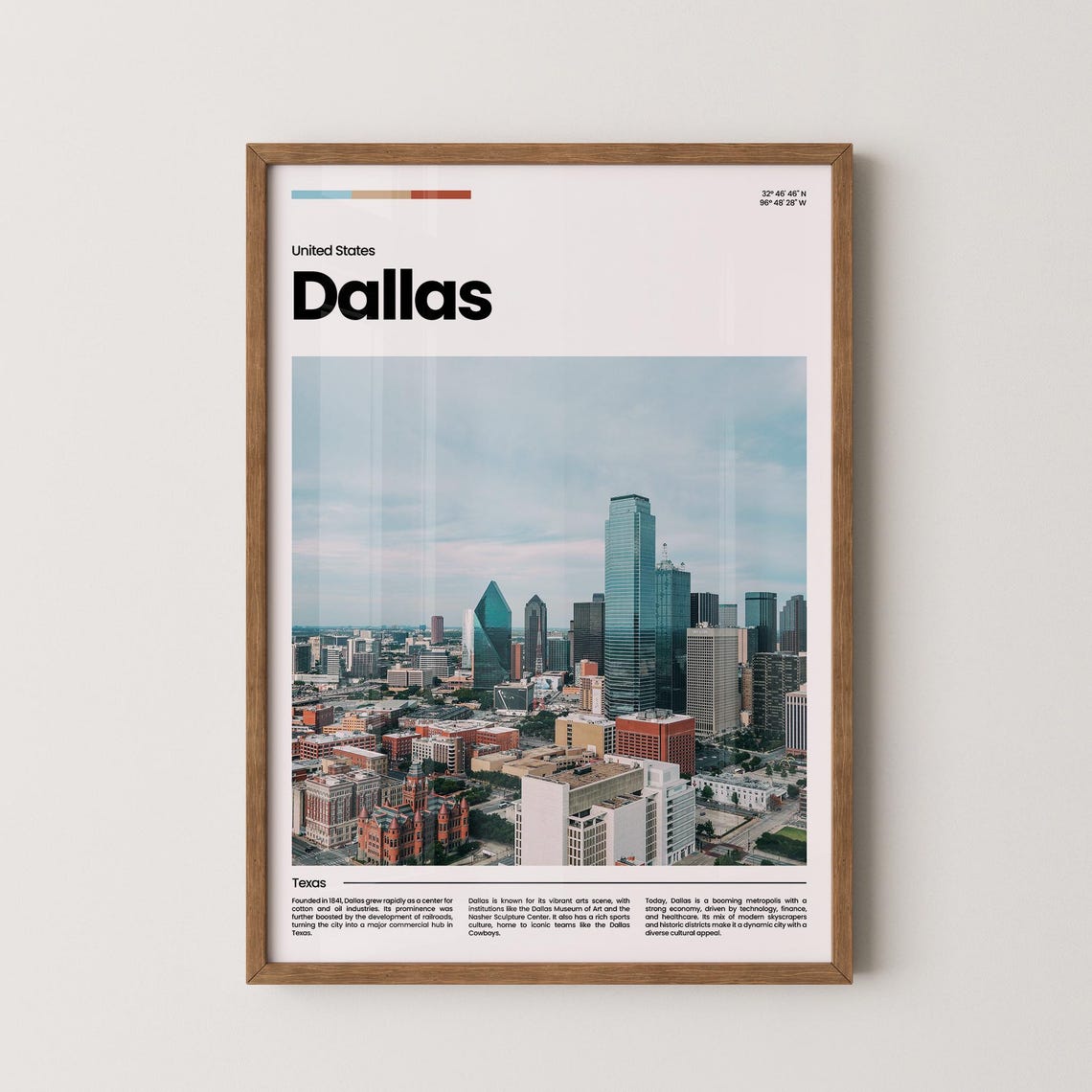 Dallas Travel Poster Dallas Poster Dallas Photo Poster Dallas Art Print Dallas Art Usa Poster Usa Travel Poster Travel Gift
