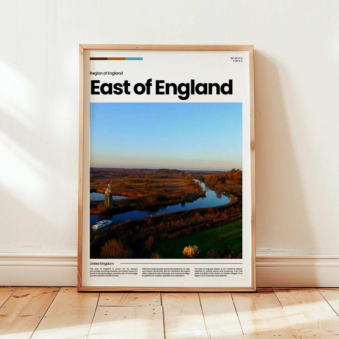 East Of England Poster Print Photo Travel Gift