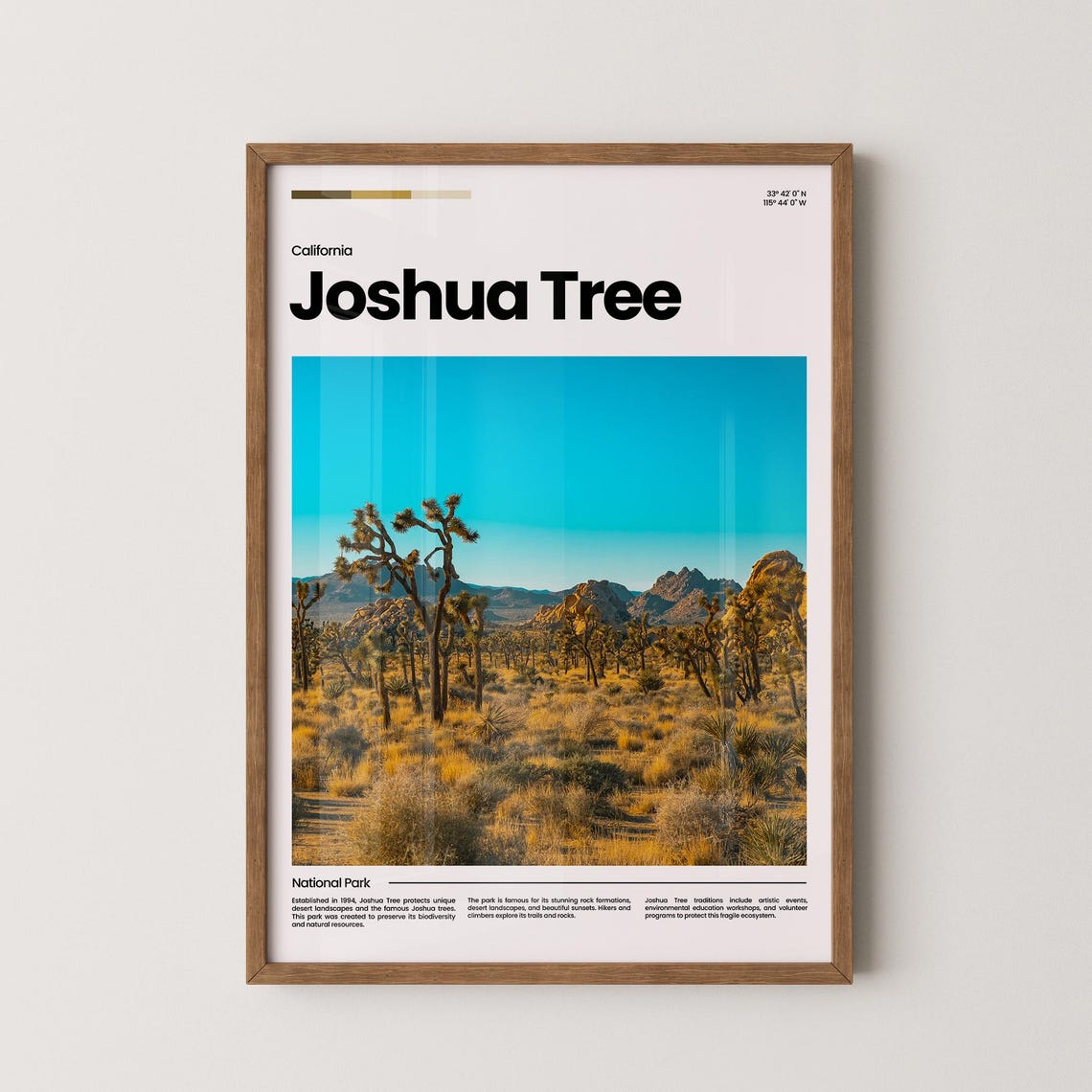 Joshua Tree National Park California Desert Dusk Landscape Poster