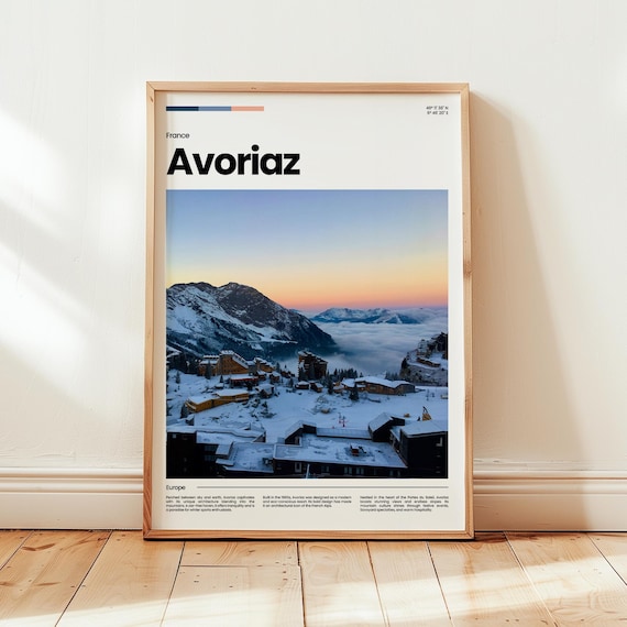 Avoriaz France French Alps Snowy Ski Resort Sunset Photo Poster