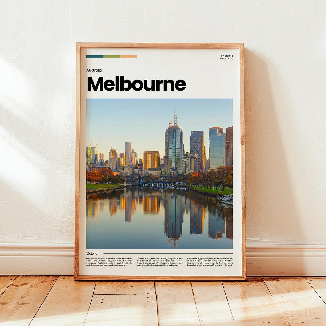 Melbourne Travel Poster, Australia Gift