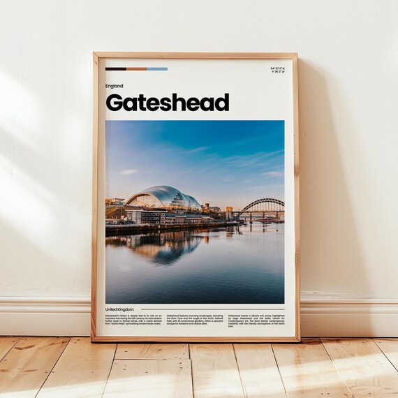 Gasteshead Poster Print Photo Wall Art England Travel Gift