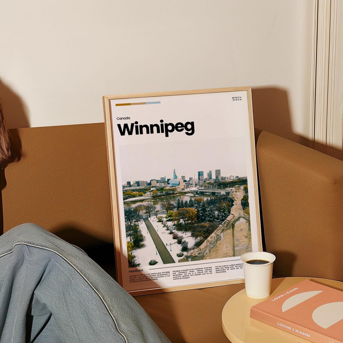 Winnipeg Manitoba Canada Snowy City Skyline Bridge Winter View Poster - Image 4