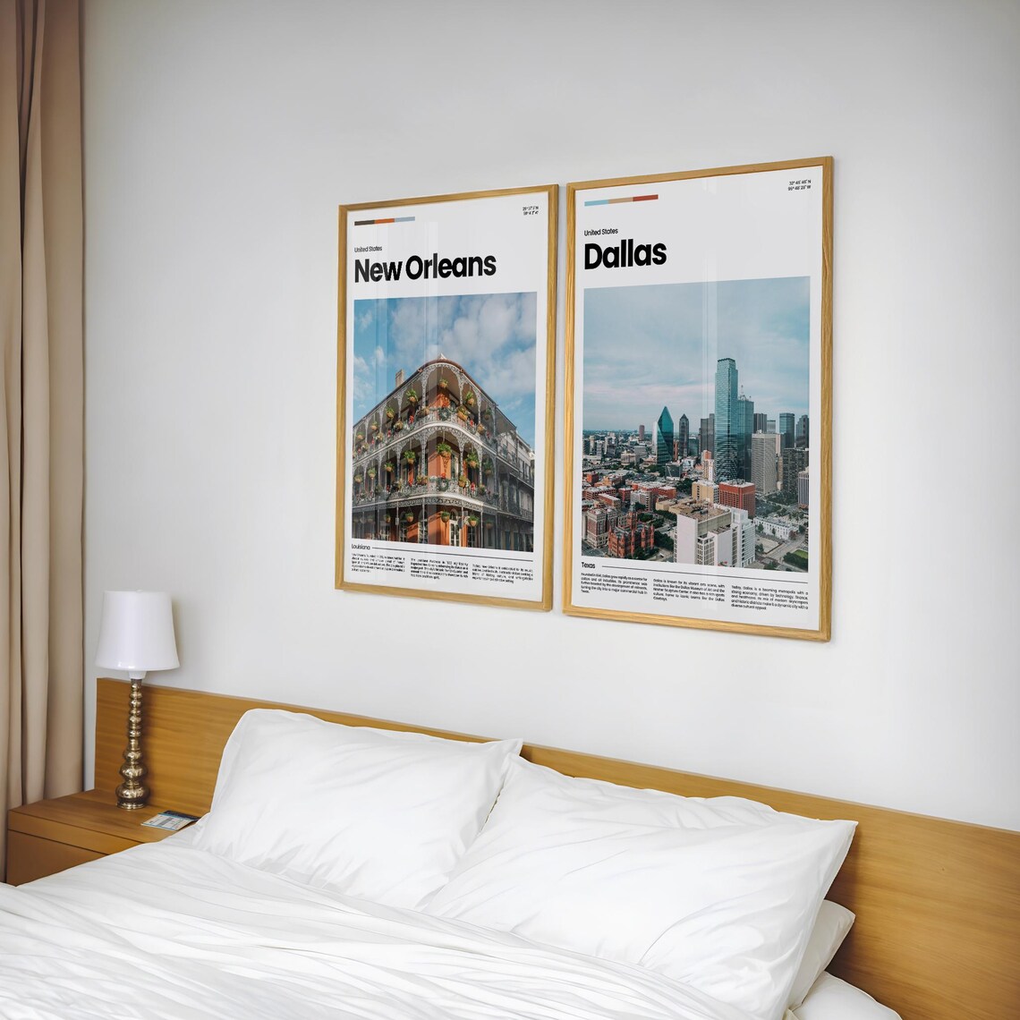 Dallas Downtown Skyline Daytime Texas City Aerial Travel Poster - Image 2