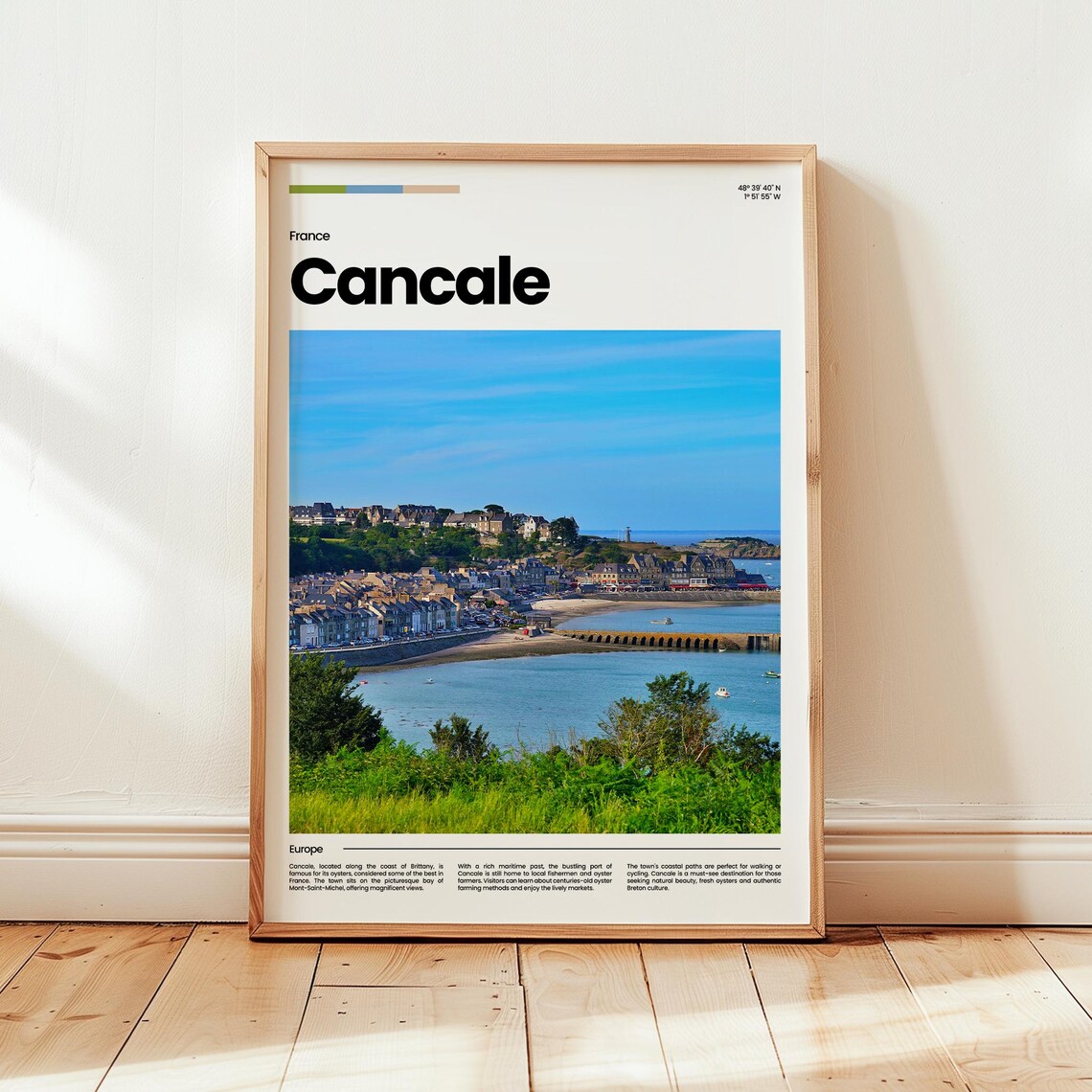 Cancale France Brittany Coast Harbor Town Panoramic View Poster
