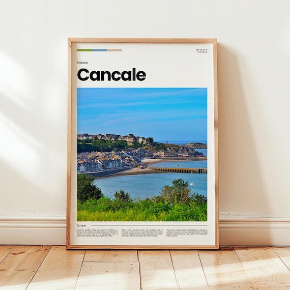 Cancale France Brittany Coast Harbor Town Panoramic View Poster