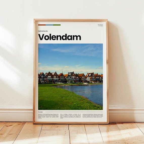 Volendam Netherlands Fishing Village Harbor Waterfront Poster
