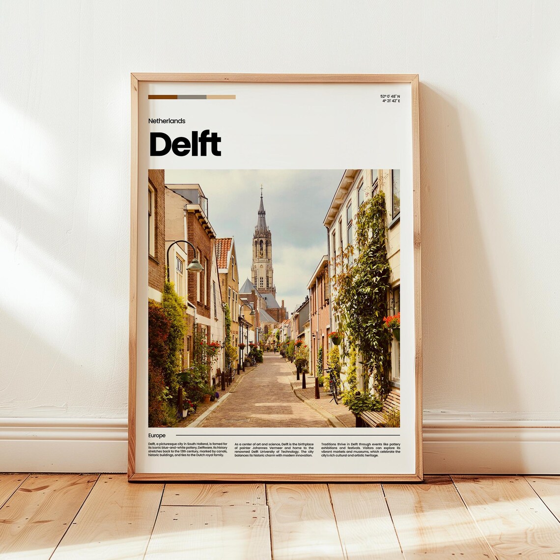 Delf Poster Print Photo Wall Art Netherlands Travel Gift