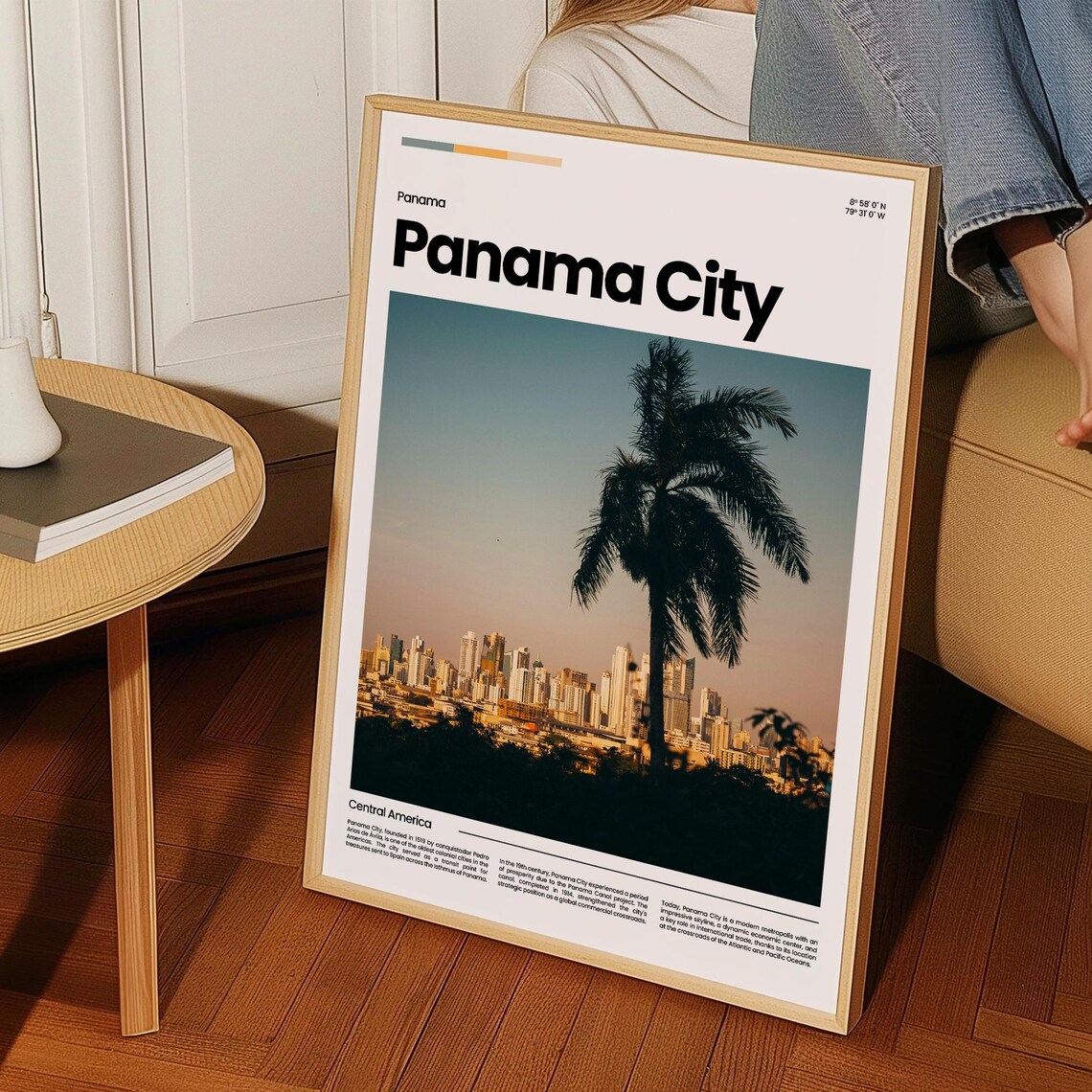Panama City Central America Skyline Sunset Landscape Photo Poster - Image 3