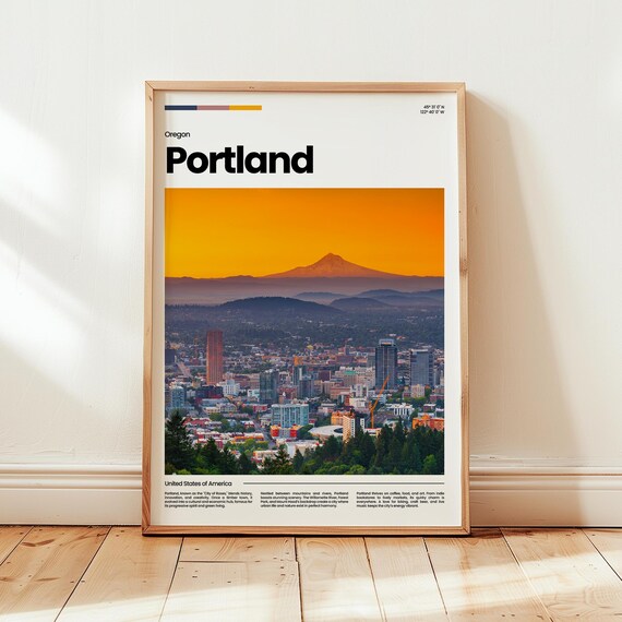 Portland Poster Print Photo Wall Art Oregon Travel Gift