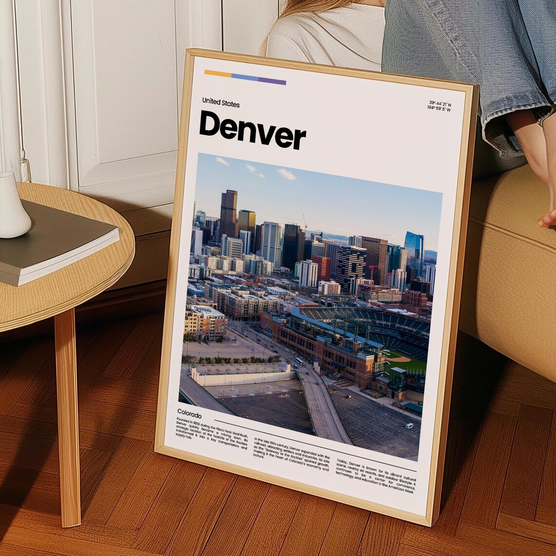 Denver Colorado Downtown Aerial Cityscape Travel Photography Poster - Image 3