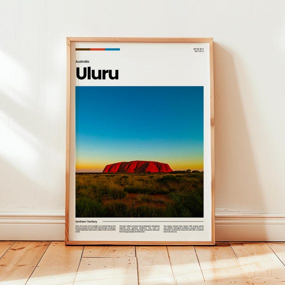 Uluru Travel Poster, Australia Gift