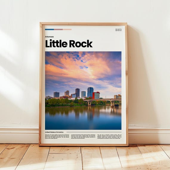 Little Rock Travel Poster, Arkansas Gift