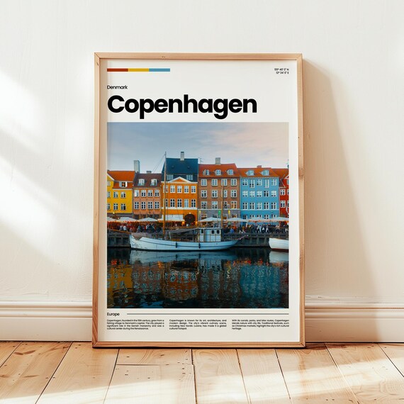 Copenhagen Poster Print Photo Wall Art Denmark Travel Gift