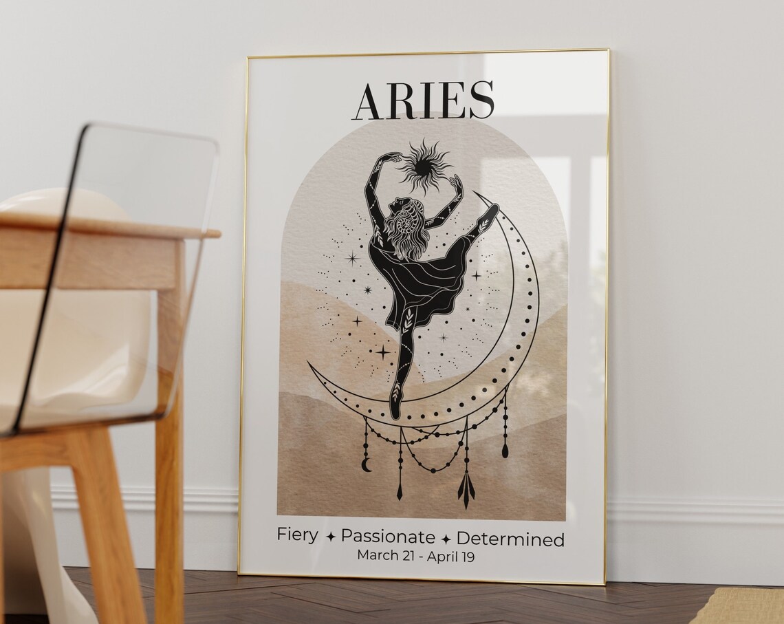 Aries Zodiac Goddess Astrology Poster Print