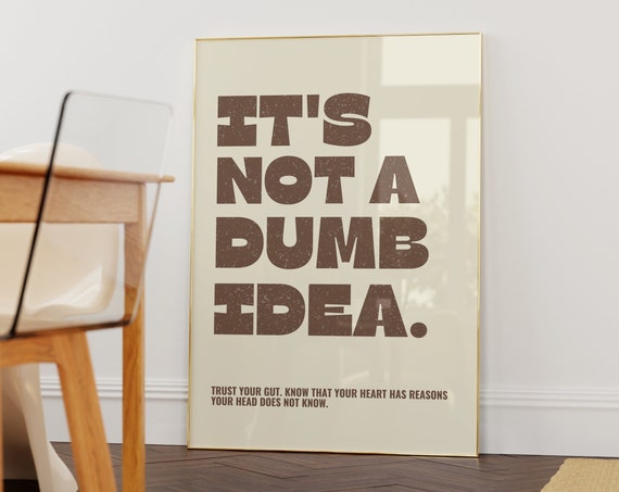 Motivational Quote Print Hustle Grind Art Retro Aesthetic Poster Inspirational Trust Your Gut Wall Art Minimalist Room Decor