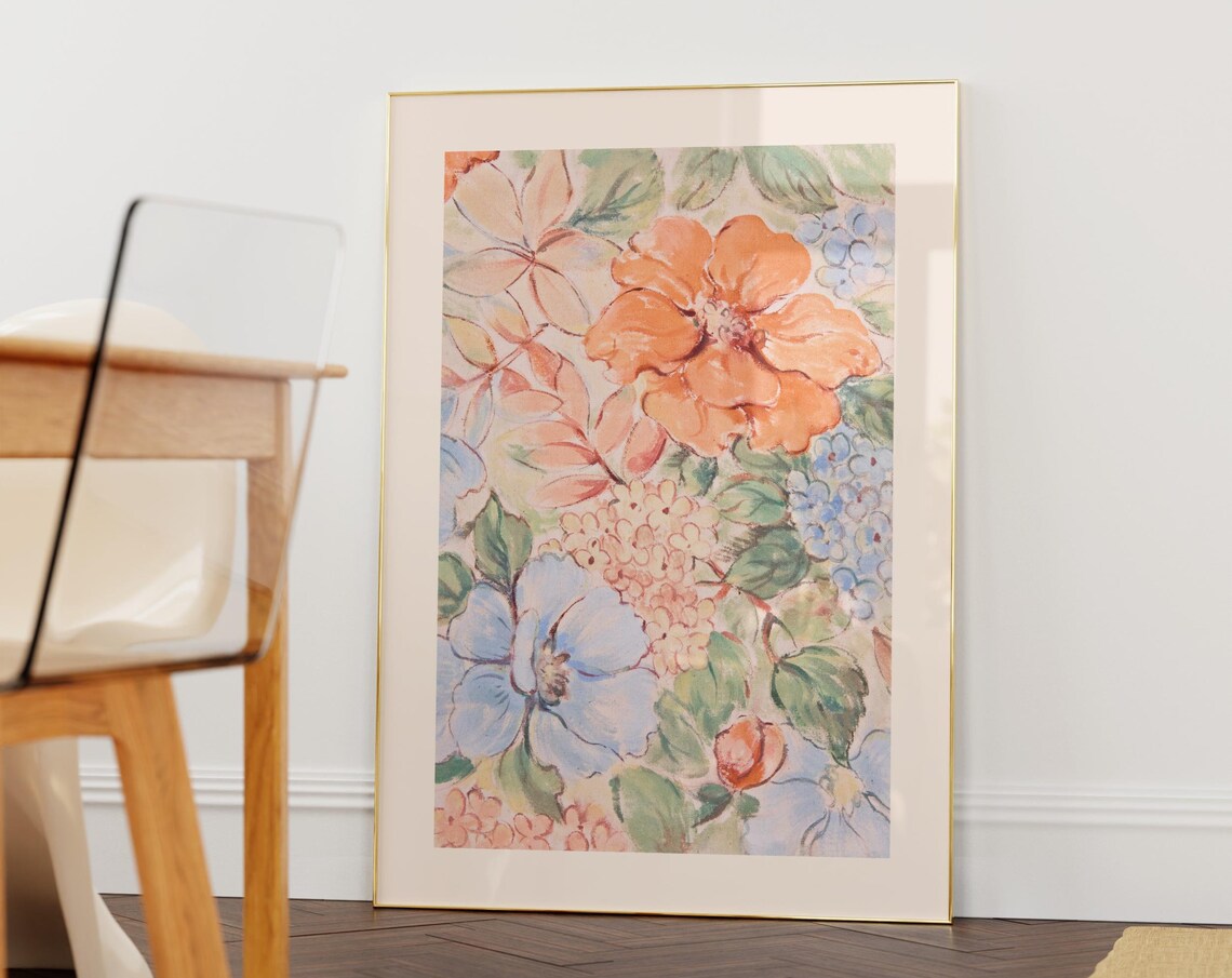 Watercolor Floral Painting Art Print, Wildflowers