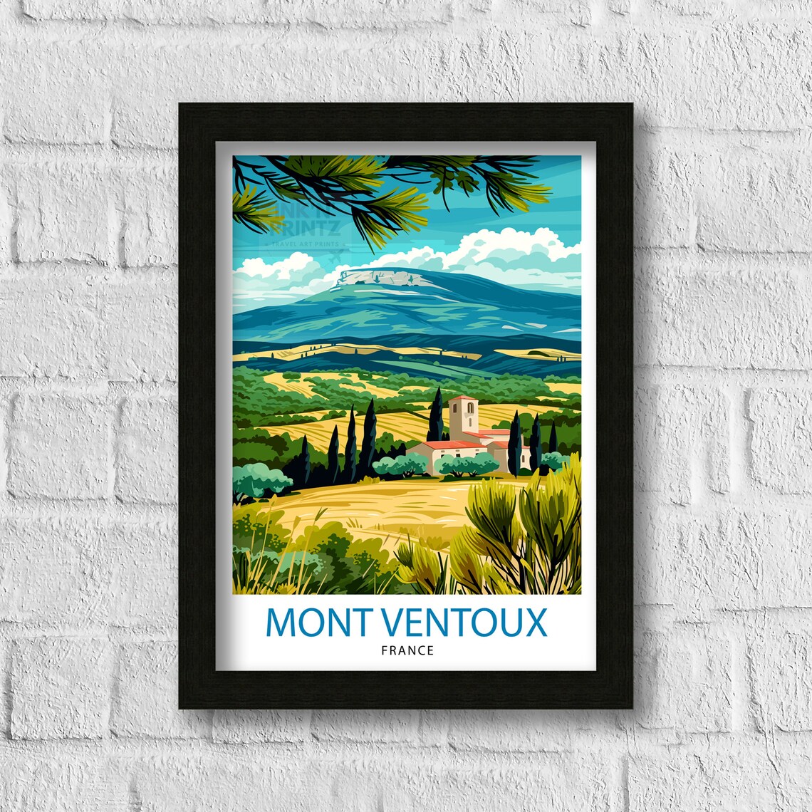 Mount Ventoux France Travel Poster, Provence Landscape - Image 3