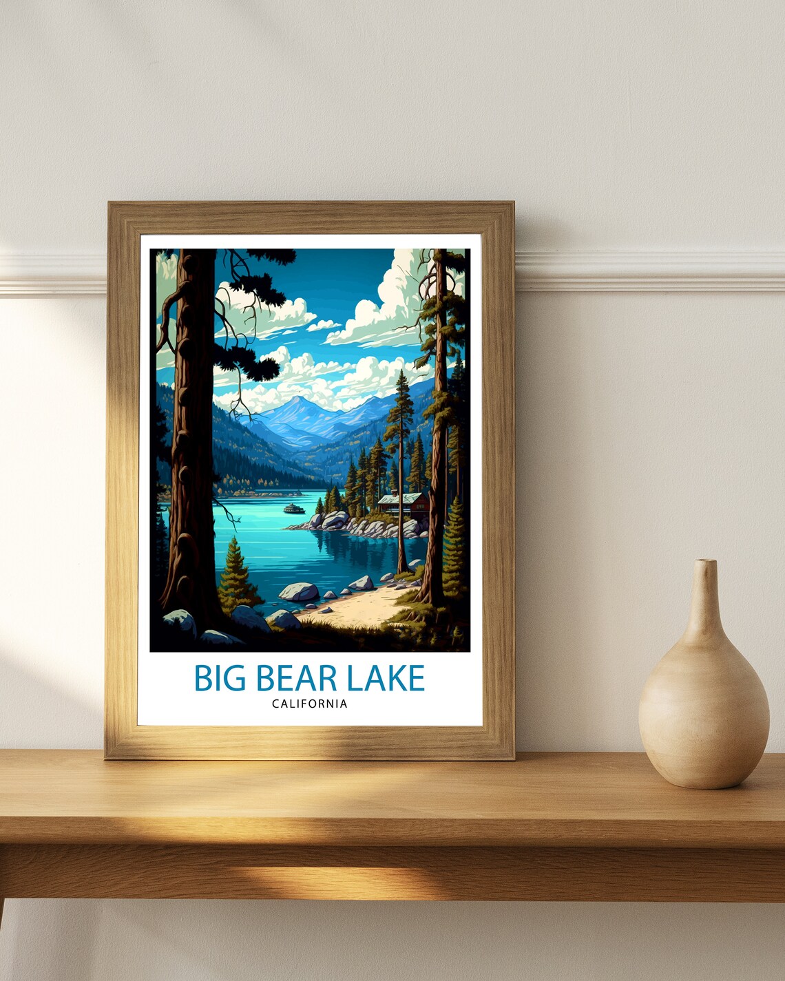 Big Bear Lake Travel Poster, California Mountain Print - Image 2