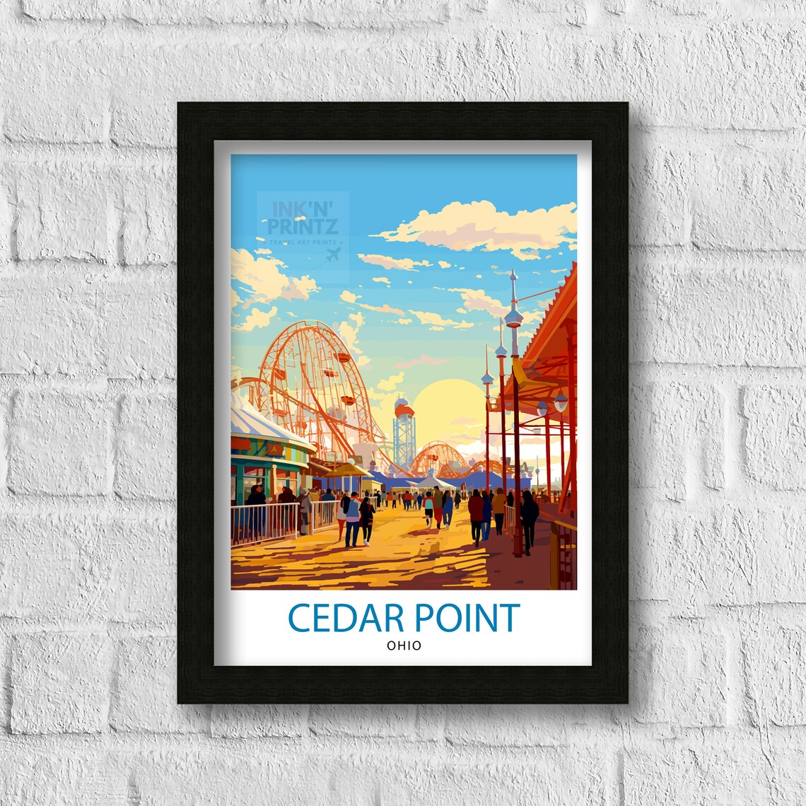 Cedar Point Ohio Travel Poster, Amusement Park - Image 3