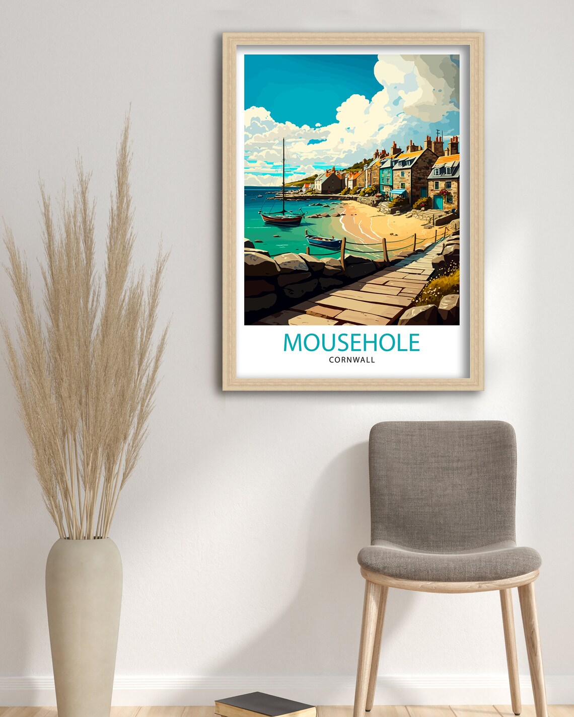 Mousehole Cornwall Travel Poster, Village Wall Decor - Image 3