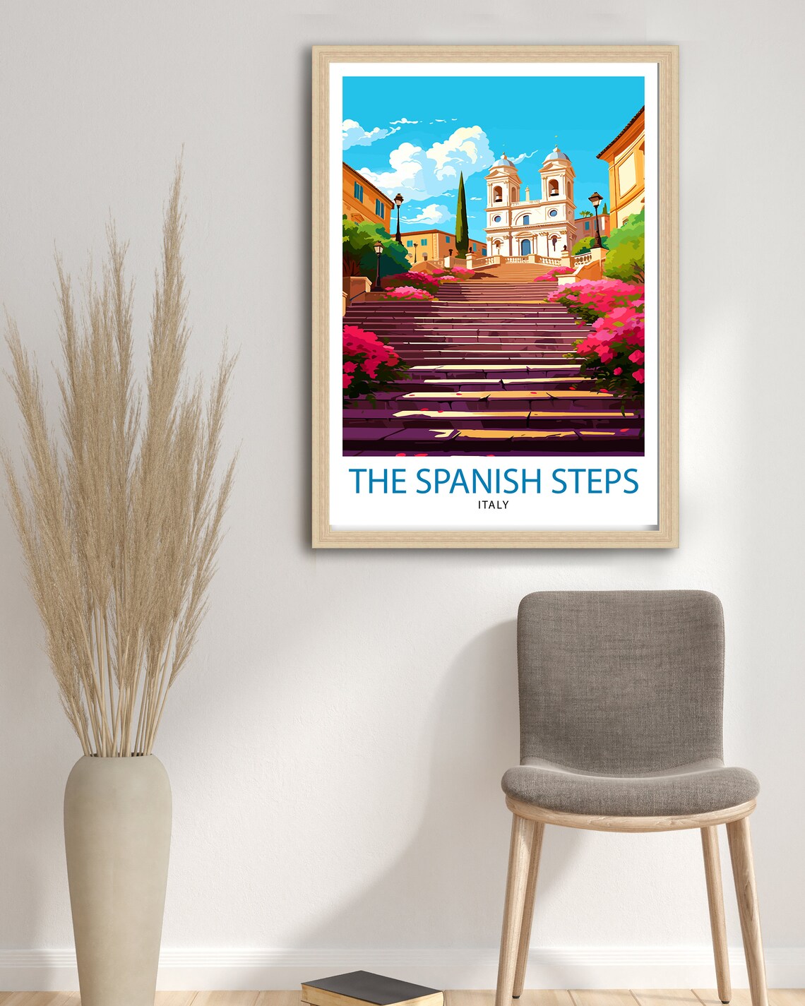 The Spanish Steps Rome Italy Baroque Staircase Blooms Travel Poster - Image 3