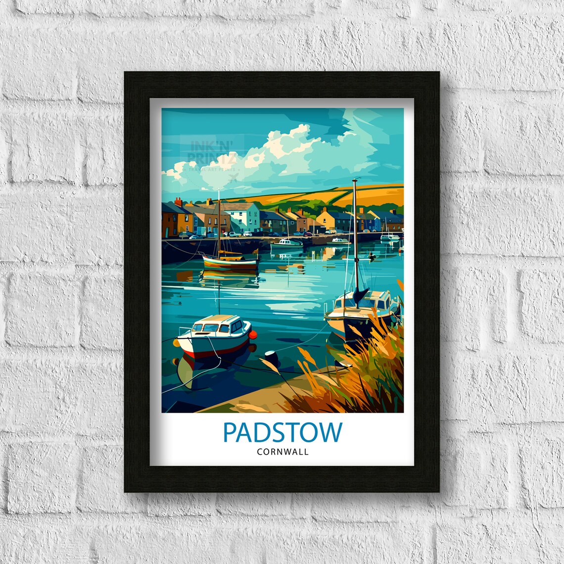 Padstow Cornwall Fishing Harbor Boats Seaside Vintage Travel Poster - Image 3