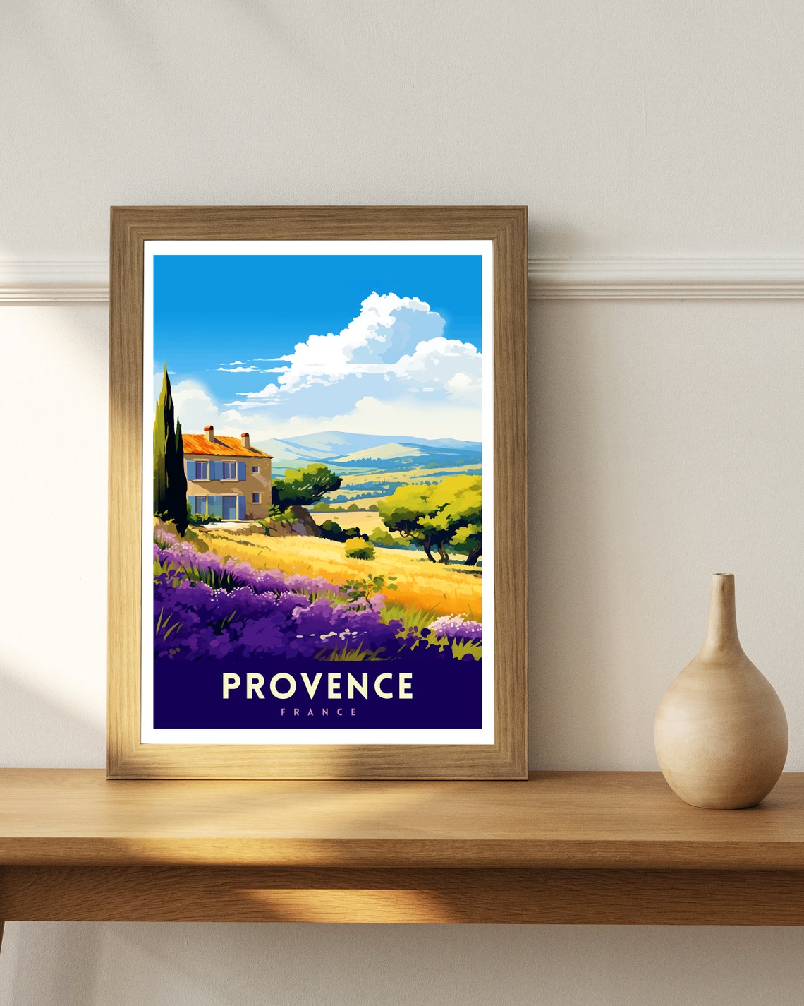 Provence France Travel Print Provence Wall Decor Provence Home Living Decor Provence France Illustration Travel Poster Gift For Provence - Image 2