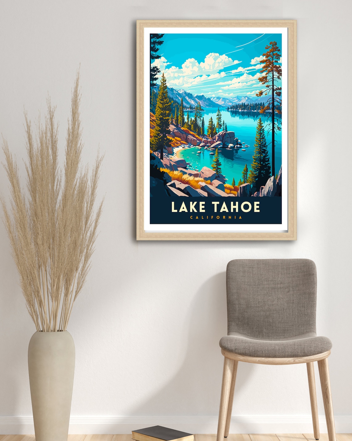 Lake Tahoe California Alpine Lake Pines Snowy Peaks Travel Poster - Image 2
