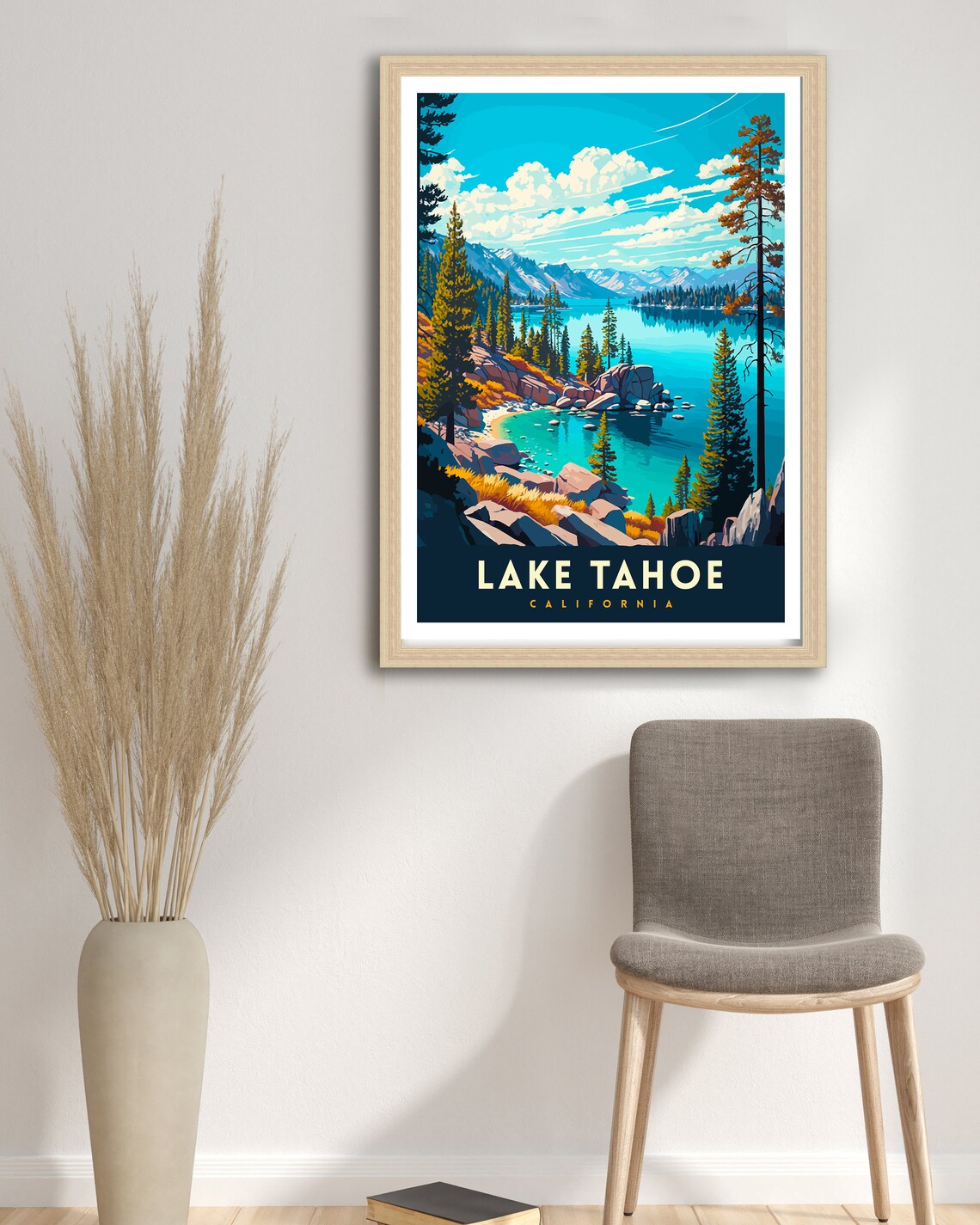 Lake Tahoe Travel Print Wall Decor Wall Art Lake Tahoe Wall Hanging Home Dcor Lake Tahoe Gift Art Lovers Usa Art Lover Gift Print Art - Image 2