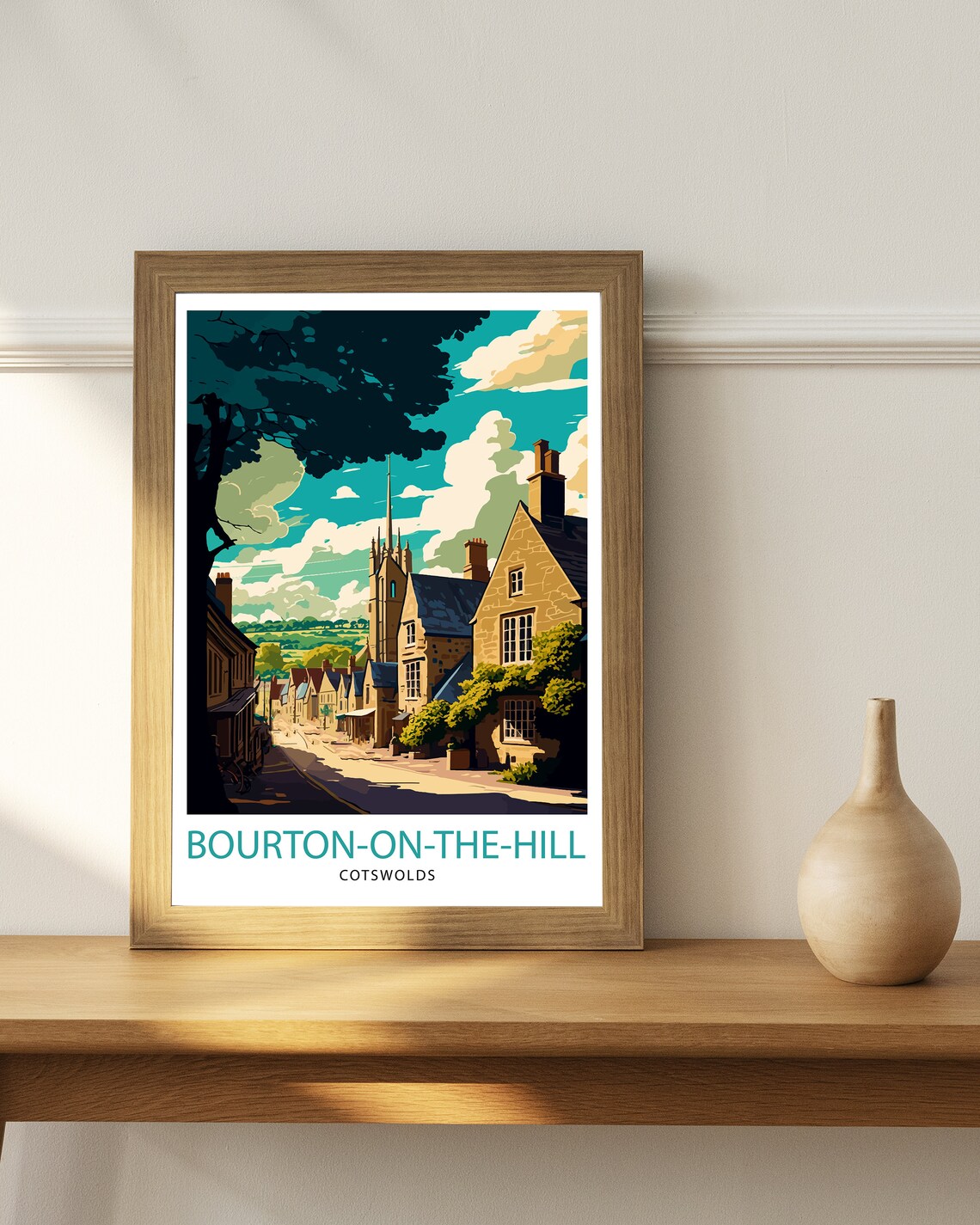 Bourton-on-the-Hill Cotswolds Old Stone Village Street Travel Poster - Image 3