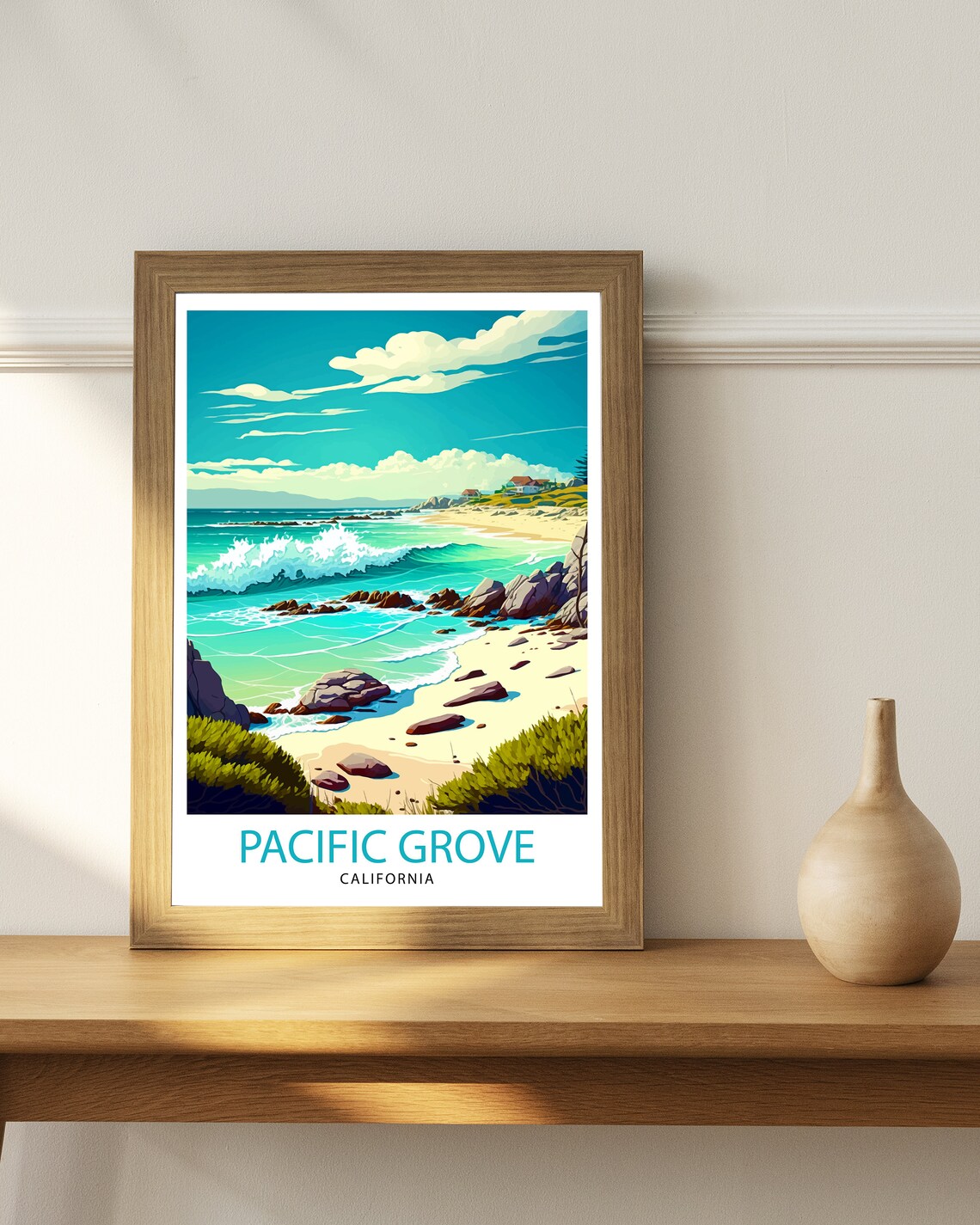 Pacific Grove California Travel Poster, Coastal Decor - Image 2