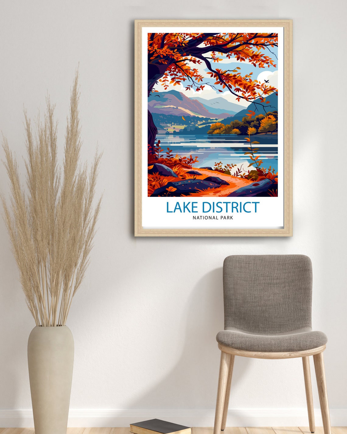 Lake District National Park Autumn Lakeside Foliage View Poster - Image 2