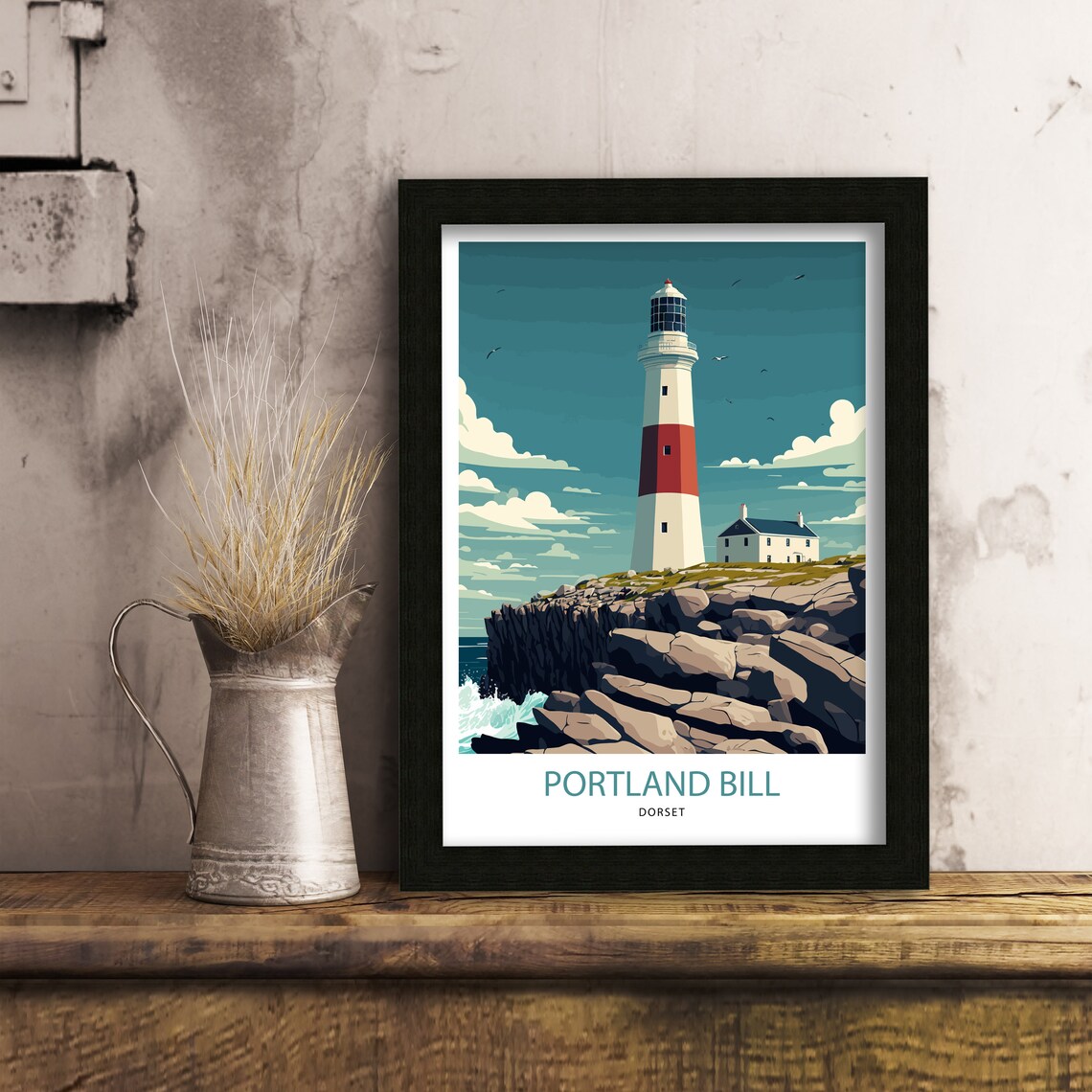 Portland Bill Travel Poster, Dorset Lighthouse Print - Image 2