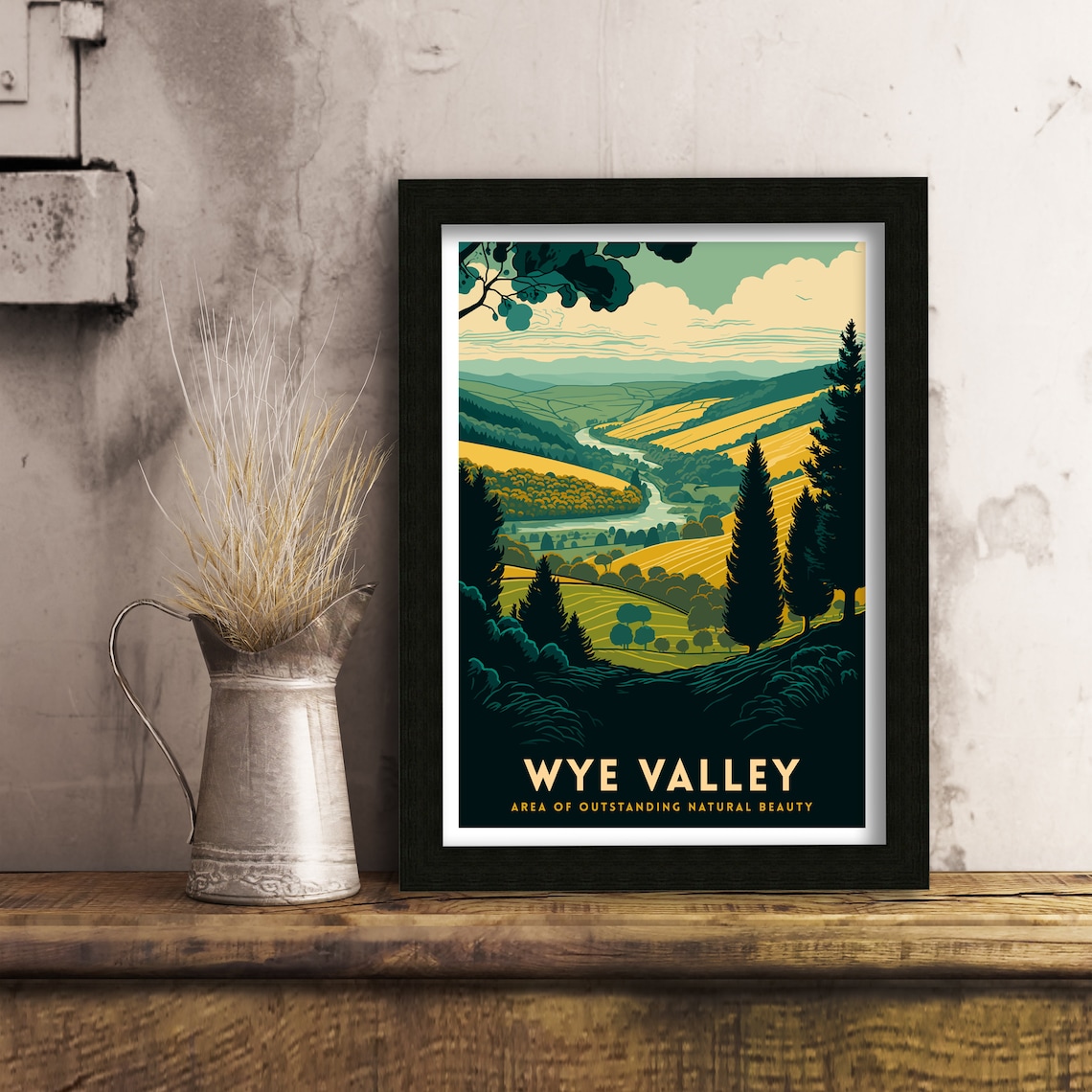 Wye Valley Travel Poster, Wye Valley Home Decor - Image 3
