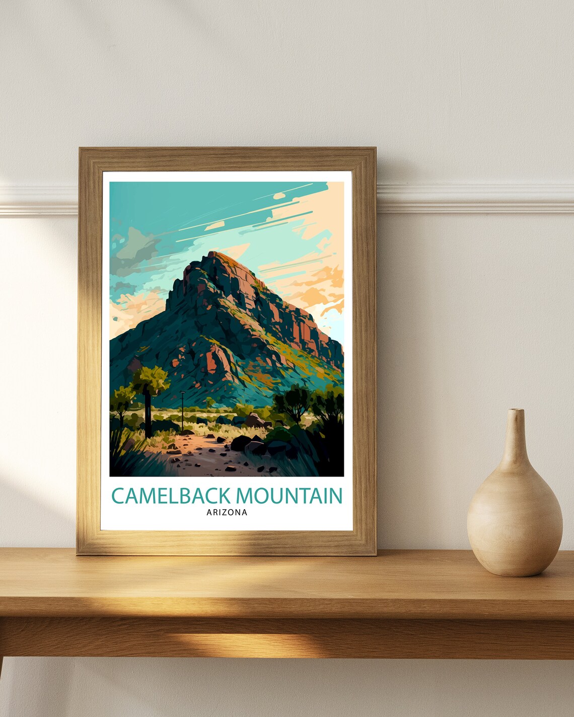 Camelback Mountain Arizona Desert Peaks Sunset Southwest Art Poster - Image 2