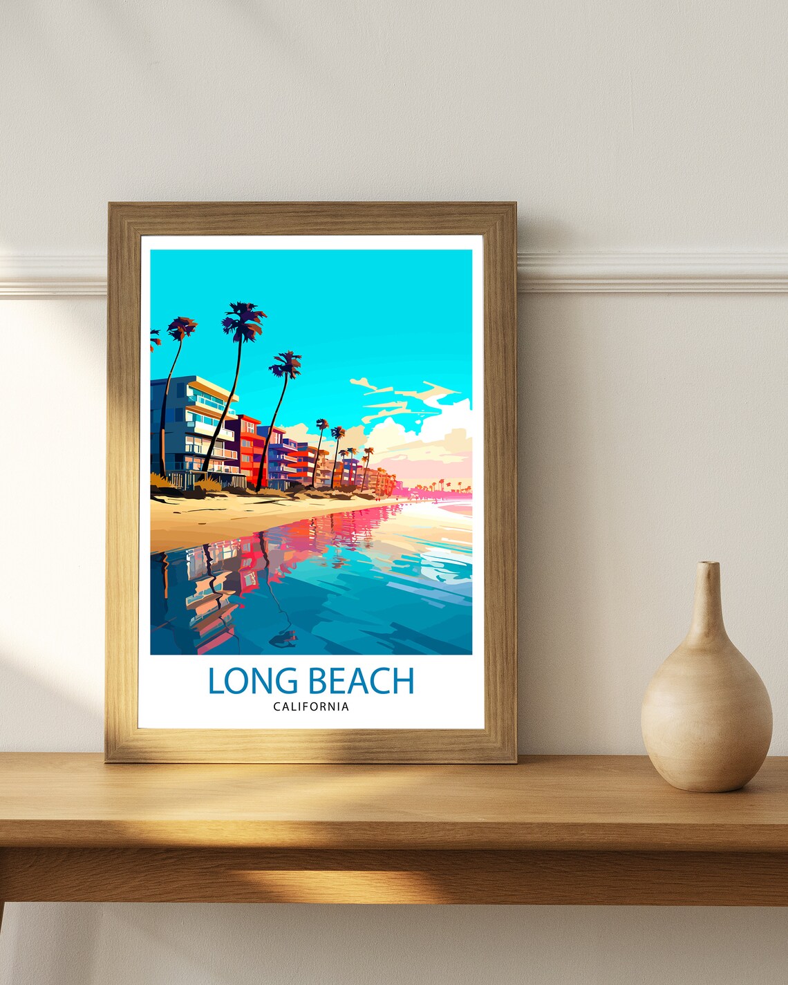 Long Beach CA Travel Poster, California Wall Decor - Image 2
