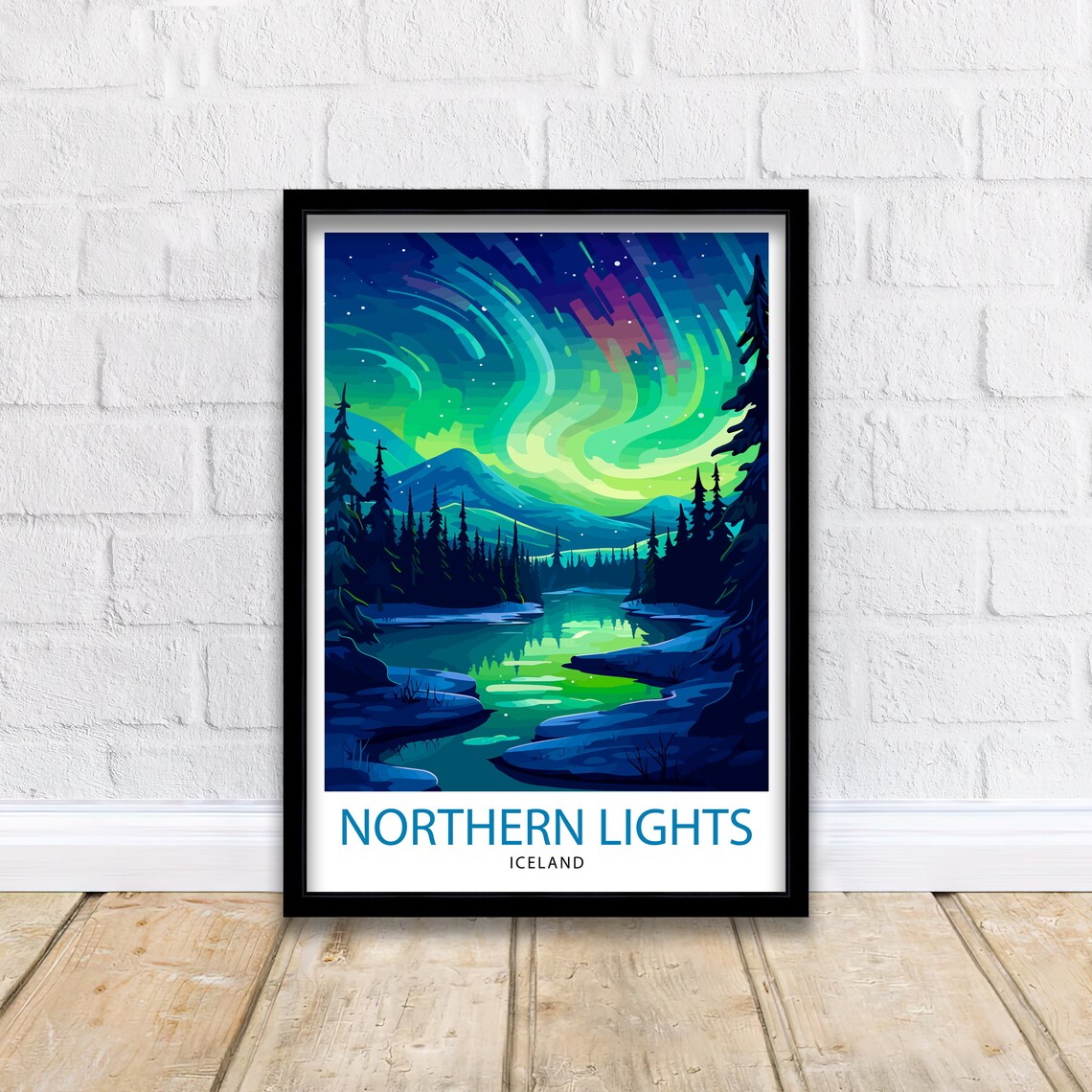 Northern Lights Aurora Borealis Travel Poster - Image 2