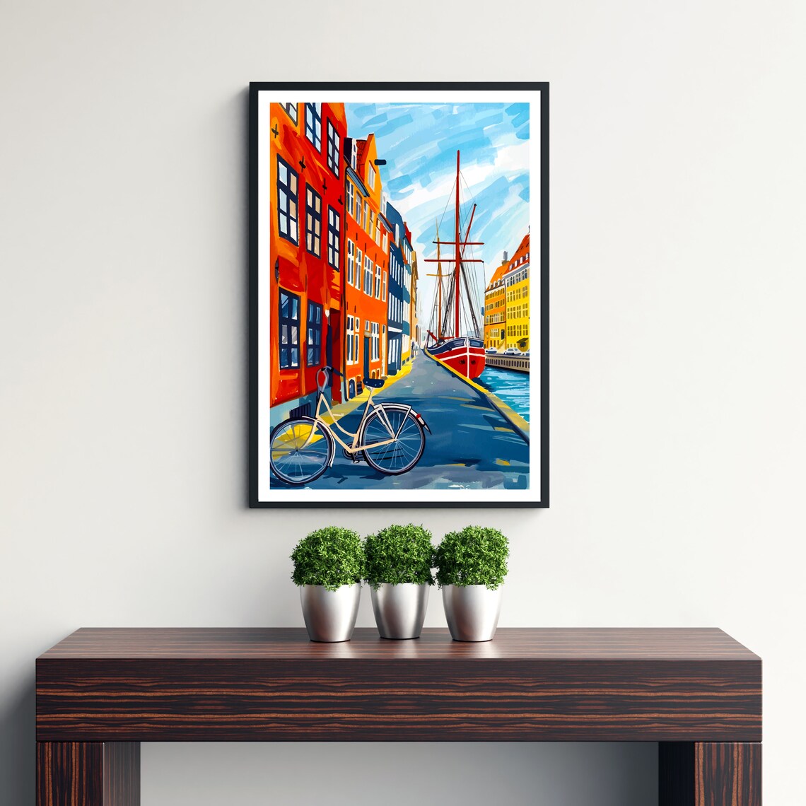 Copenhagen Denmark Travel Poster, Danish City View - Image 2