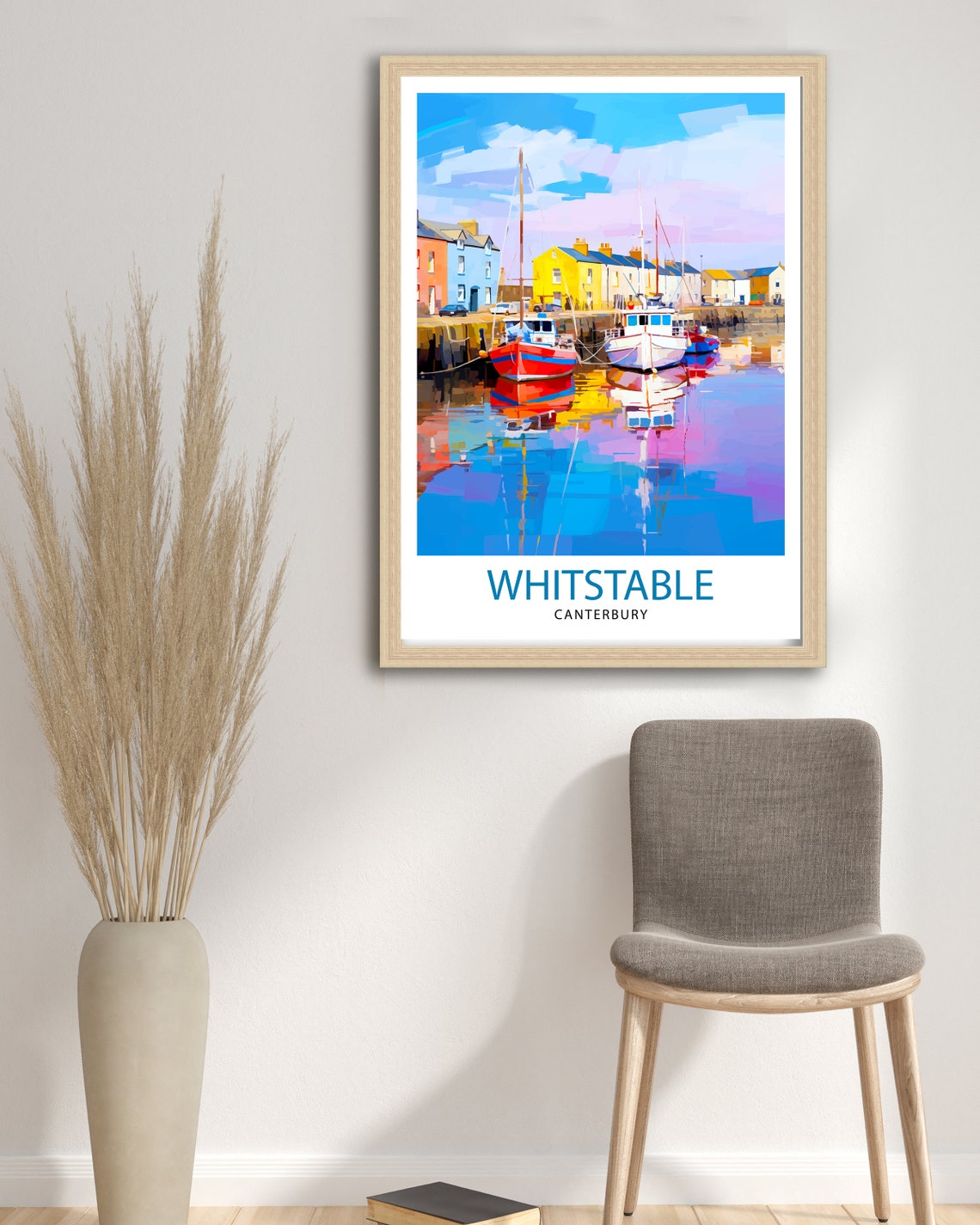 Whitstable Canterbury Harbour Boats Waterfront Kent Coast Poster - Image 2