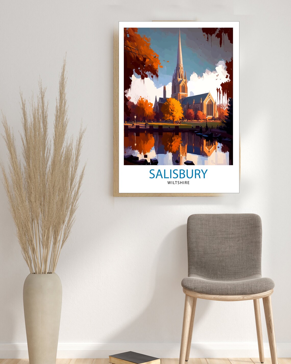 Salisbury Wiltshire Travel Poster, Wall Decor - Image 3