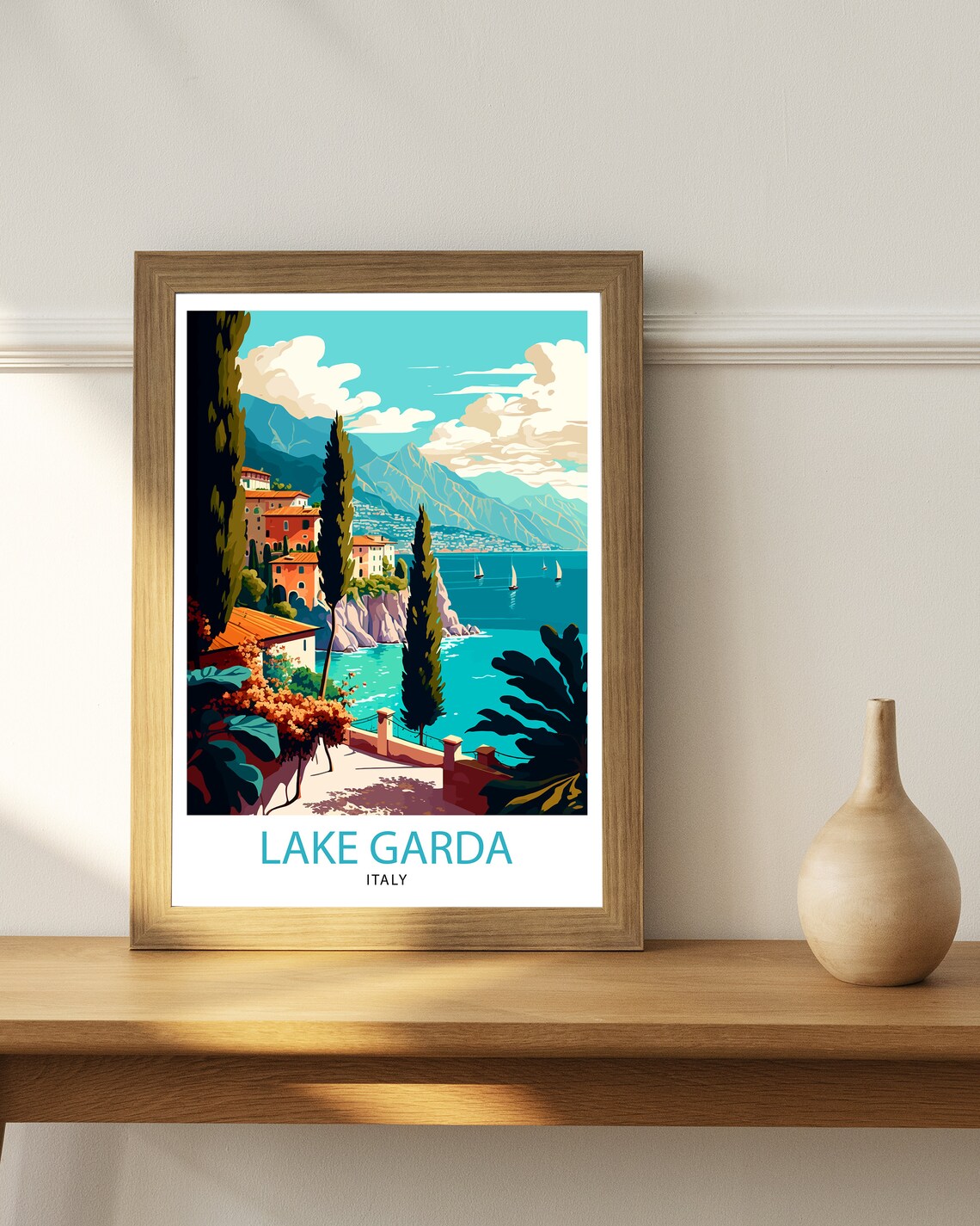 Lake Garda Italy Travel Poster, Italy Travel Print - Image 2