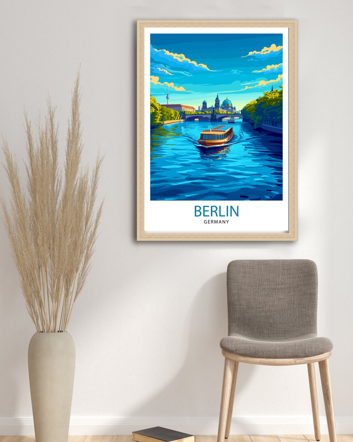 Berlin Germany River Cruise Boat Cathedral Skyline Travel Poster - Image 2