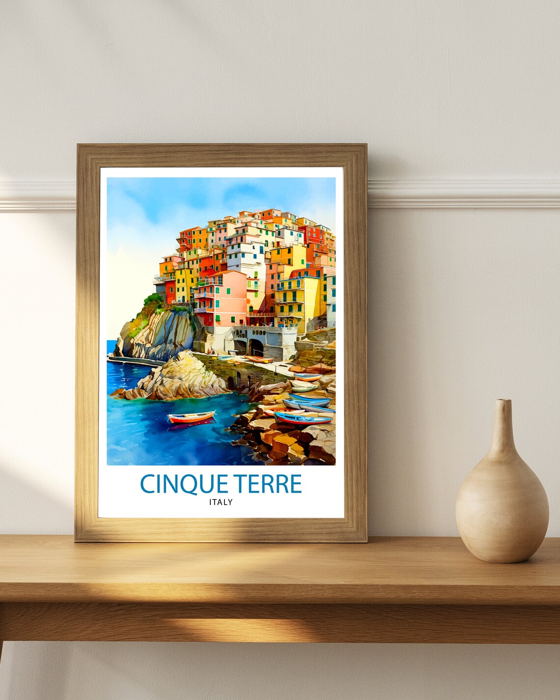 Cinque Terre Italy Travel Poster, Italy Home Decor - Image 2
