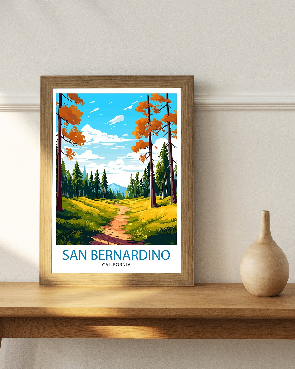 San Bernardino California Pine Forest Trail Mountain Air Poster - Image 3
