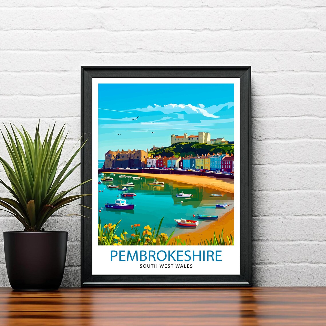 Pembrokeshire Wales Travel Poster, Welsh Wall Decor - Image 2