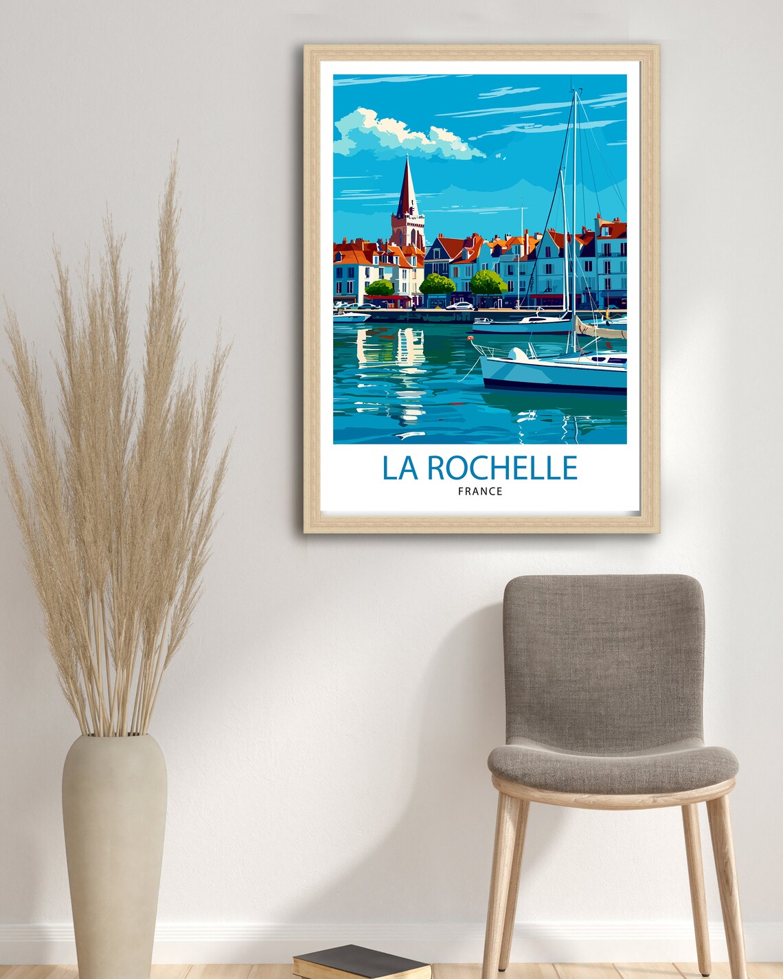 La Rochelle France Harbor Sailboats Old Town View Travel Poster - Image 2