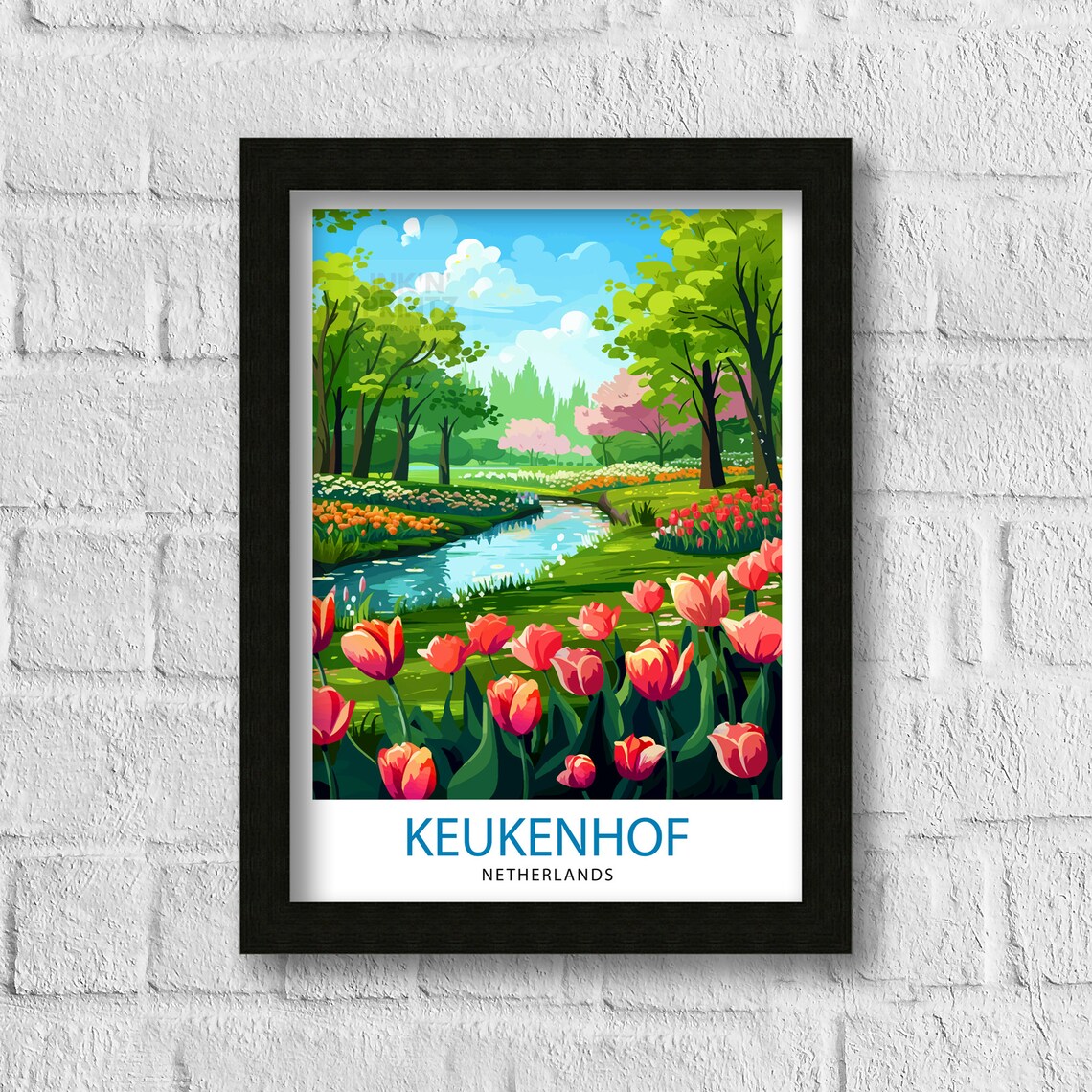 Keukenhof Gardens Travel Poster, Floral Wall Art - Image 3