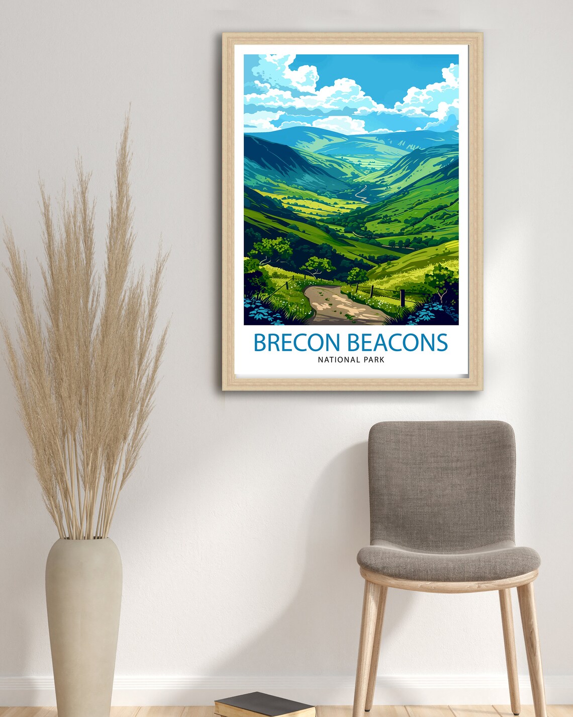 Brecon Beacons National Park Wales Green Rolling Hills Poster - Image 2