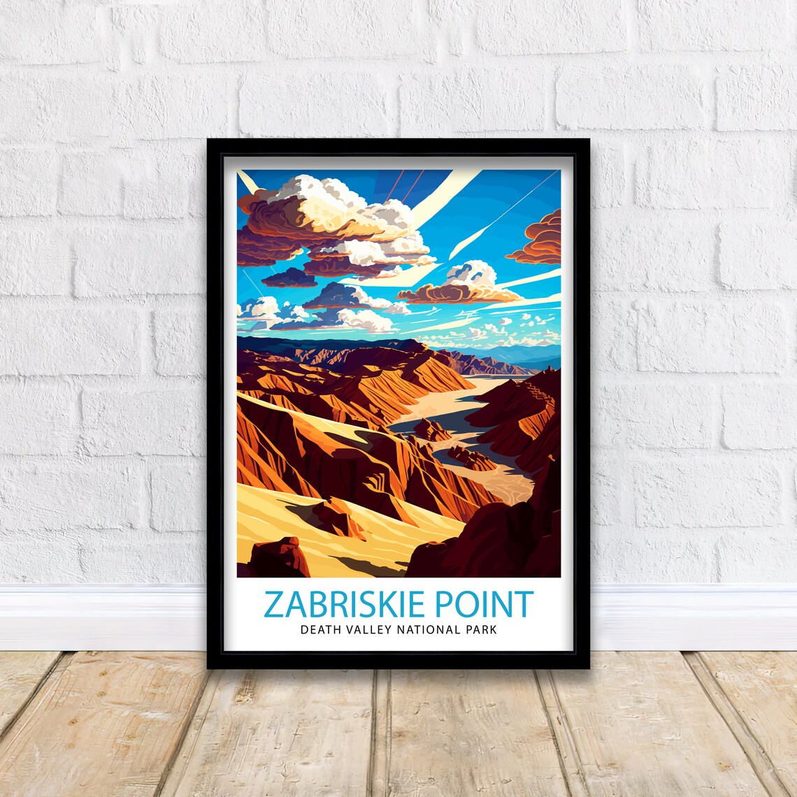 Zabriskie Point Death Valley Badlands Golden Dunes Travel Poster - Image 2